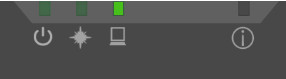 The Gigabit Ethernet light indicating it is communicating to the router