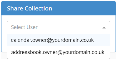 Share Collection, Select the Owner that you want to share.
