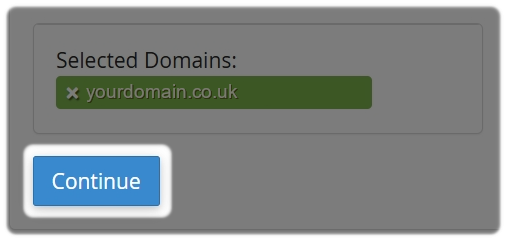 Continue when the domains have been selected