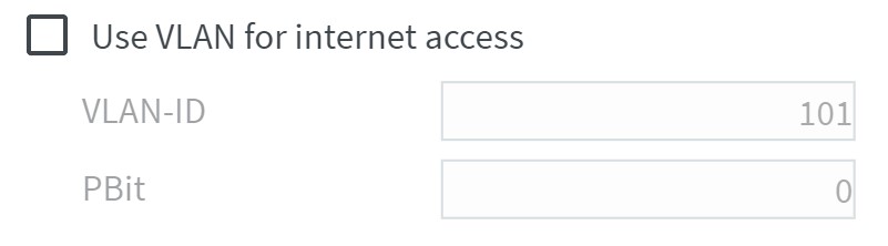 FRITZ!Box interface with the option for VLAN enabled or disabled