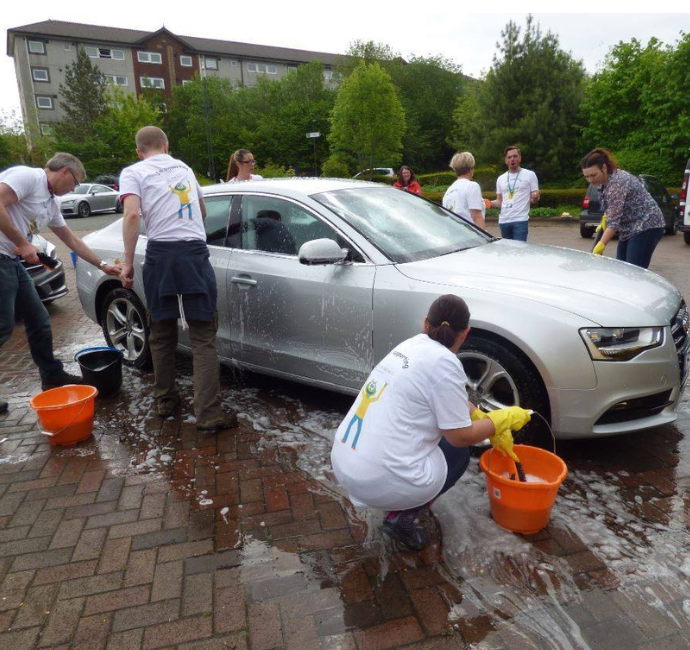 Car washing for charity